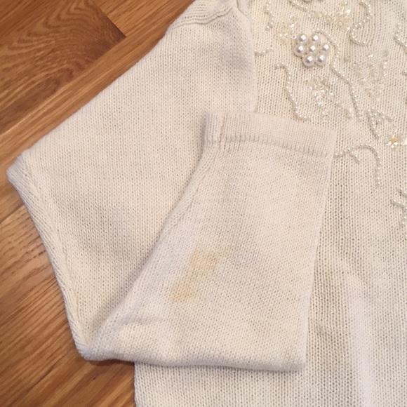 ‘Sarah Morgan’ Pearls and Sequins Pullover Sweater - Picture 3 of 3